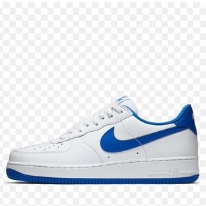 Nike Air Force 1 White and Blue Sneakers